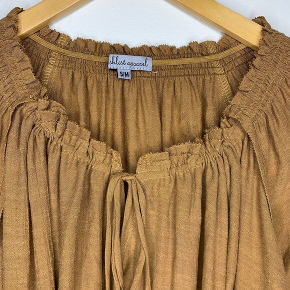 Wishlist drawstring scoop neck blouse relaxed fit size S/M - Picture 6 of 12